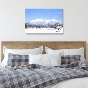 Snow Covered Prairie and San Francisco Peaks Canvas Print