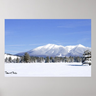 Snow Covered Prairie and San Francisco Peaks Poster