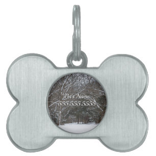 Snow Covered Road Painterly Pet ID Tag