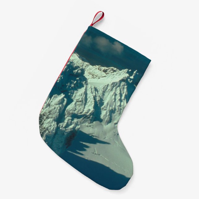 Snow Covered Swiss Alps Small Christmas Stocking (Front (Hanging))