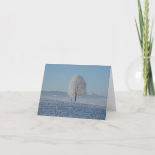 Snow Covered Tree in the Mountains Holiday Card