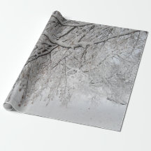 Snow Covered Tree Wrapping Paper - USA