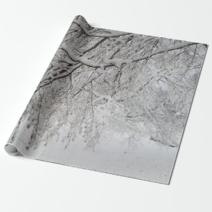 Snow Covered Tree Wrapping Paper - USA