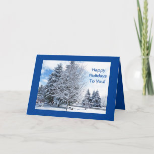SNOW-COVERED TREES IN PARK/ HAPPY HOLIDAYS TO YOU  HOLIDAY CARD