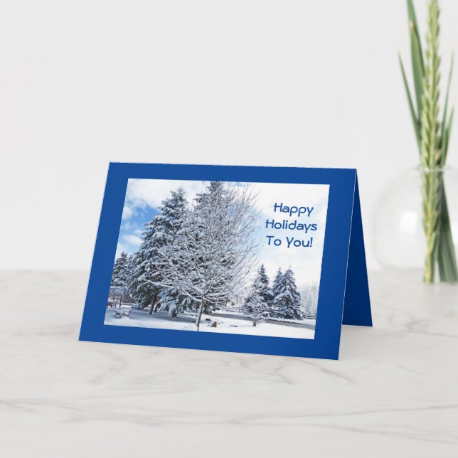 SNOW-COVERED TREES IN PARK/ HAPPY HOLIDAYS TO YOU  HOLIDAY CARD (Front)