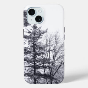 Snow-covered Trees: Vertical iPhone 15 Case