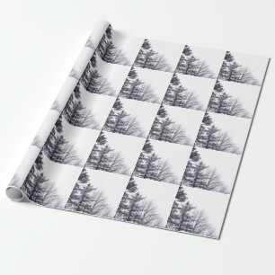 Snow-covered Trees: Vertical Wrapping Paper