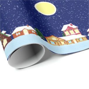Snow Covered Village Wrapping Paper