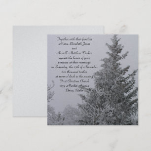 Snow Covered Winter Pine Wedding Invitation