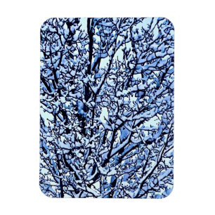 Snow Covered Winter Tree Branches Photo Magnet
