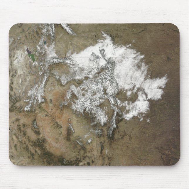 Snow covers the Rocky Mountains in United State Mouse Mat (Front)