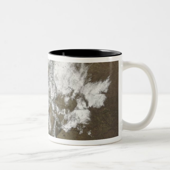 Snow covers the Rocky Mountains in United State Two-Tone Coffee Mug (Right)