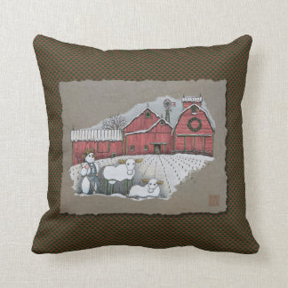 Snow Cows & Barn Cushion