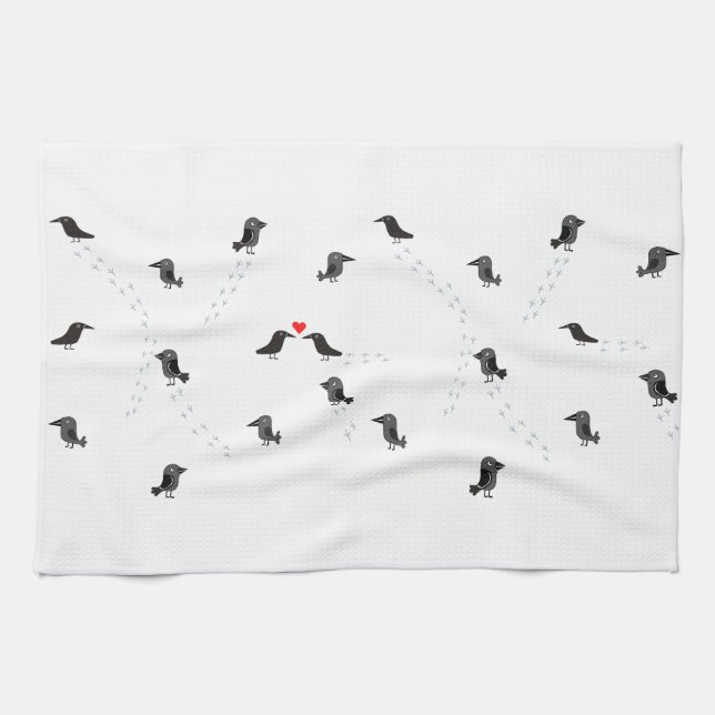 Snow crow tea towel (Horizontal)