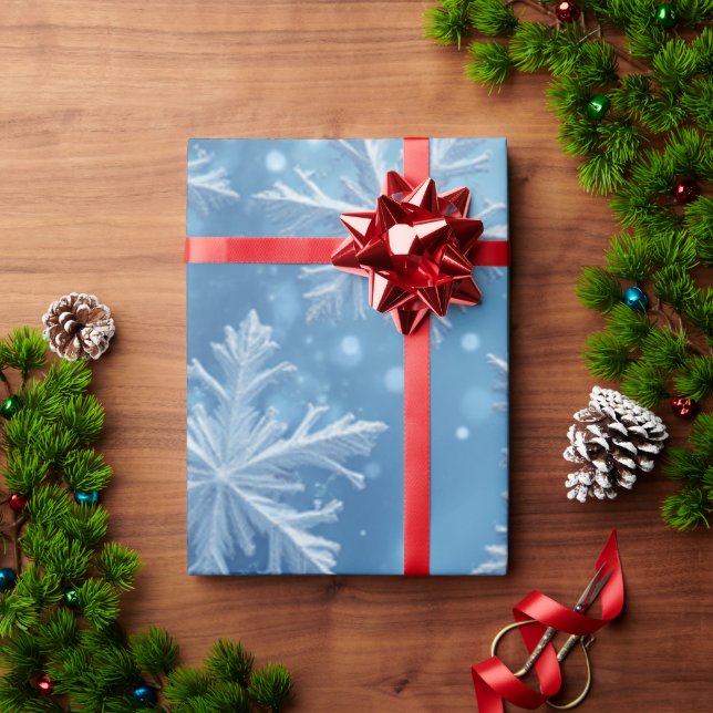 Snow Crystals Wrapping Paper (Holiday Gift)