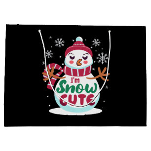 Snow Cute! Embrace the Winter Charm of Christmas Large Gift Bag