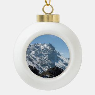 Snow Davos Switzerland Holiday Card Poster Photo B Ceramic Ball Christmas Ornament