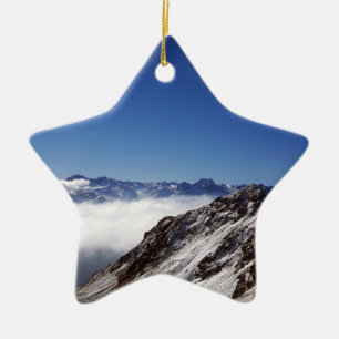 Snow Davos Switzerland Holiday Card Poster Photo B Ceramic Tree Decoration