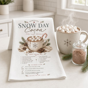 Snow Day Cocoa Mix Recipe Christmas Tea Towel