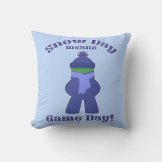 Snow Day Gamer Winter Cold Meeple Fun Joy Cushion