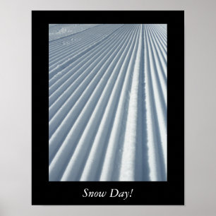 Snow Day Groomed Ski Trail Poster