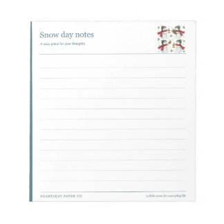 Snow Day Lined Winter Notes Notepad