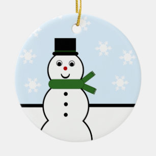 Snow Day Snowman Round Ornament