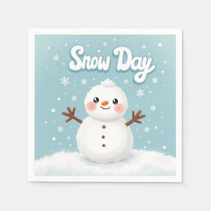 Snow Day Snowman Winter Napkin