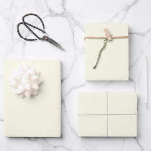 Snow Day Solid Holiday Cream Wrapping Paper Sheet