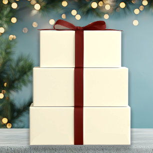 Snow Day Solid Holiday Cream Wrapping Paper Sheet