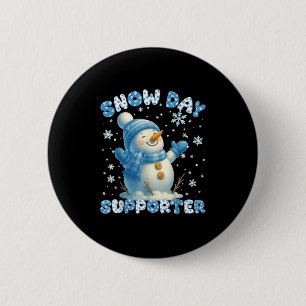Snow Day Supporter Cute Snowman Snowflake Christma 6 Cm Round Badge