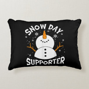Snow Day Supporter Snowflake Funny Teacher Christm Decorative Cushion