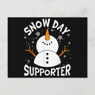 Snow Day Supporter Snowflake Funny Teacher Christm Holiday Postcard