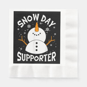 Snow Day Supporter Snowflake Funny Teacher Christm Napkin