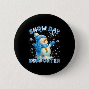 Snow Day Suprter Cute Snowman Snowflake Christmas  6 Cm Round Badge