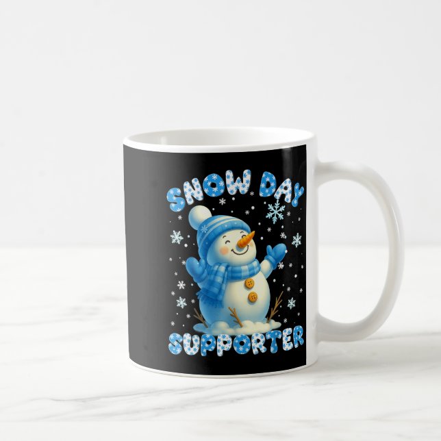 Snow Day Suprter Cute Snowman Snowflake Christmas  Coffee Mug (Right)