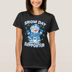 Snow Day Suprter Cute Snowman Snowflake Christmas  T-Shirt