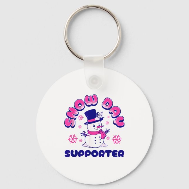Snow Day Suprter, Funny Teacher Snowman Christmas  Key Ring (Front)