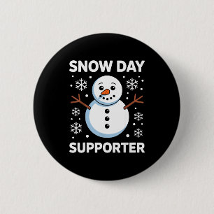 Snow Day Suprter Snow Snowflake Snowman Winter Tea 6 Cm Round Badge