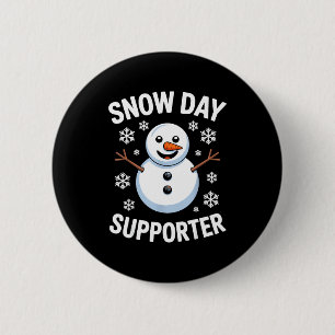 Snow Day Suprter Snow Snowflake Snowman Winter Tea 6 Cm Round Badge