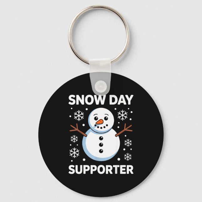 Snow Day Suprter Snow Snowflake Snowman Winter Tea Key Ring (Front)