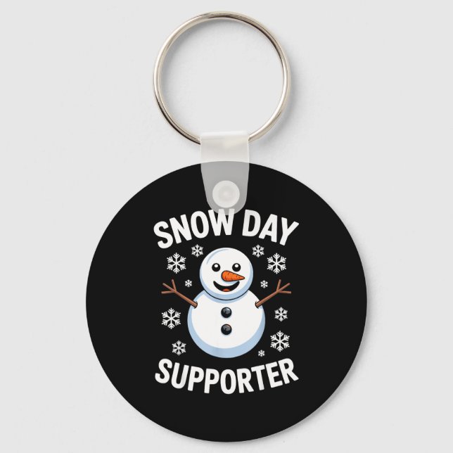Snow Day Suprter Snow Snowflake Snowman Winter Tea Key Ring (Front)
