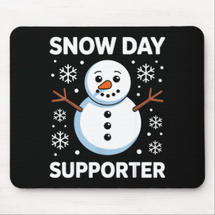Snow Day Suprter Snow Snowflake Snowman Winter Tea Mouse Mat