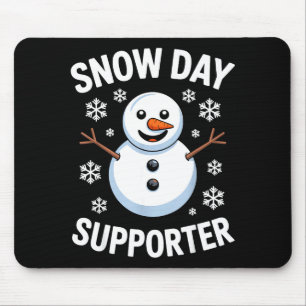 Snow Day Suprter Snow Snowflake Snowman Winter Tea Mouse Mat