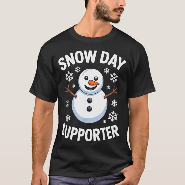 Snow Day Suprter Snow Snowflake Snowman Winter Tea T-Shirt (Front)