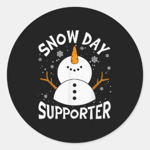 Snow Day Suprter Snowflake Funny Teacher Christmas Classic Round Sticker