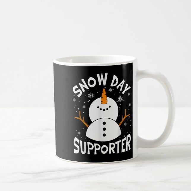 Snow Day Suprter Snowflake Funny Teacher Christmas Coffee Mug (Right)