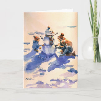Snow Day Watercolor Greeting Card