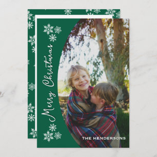 Snow Dayz Custom Photo Christmas Card Green