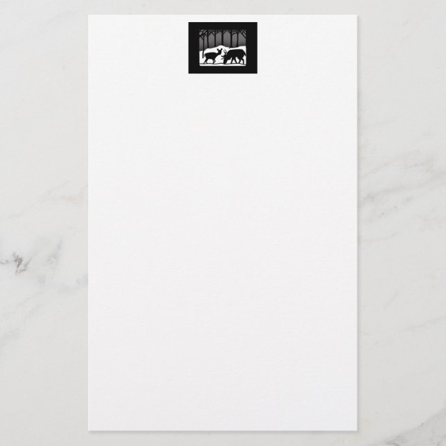 Snow Deer Stationery (Front)